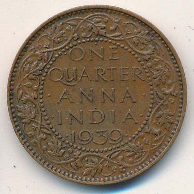 British West Indies, 1/4 anna, 1938–1940