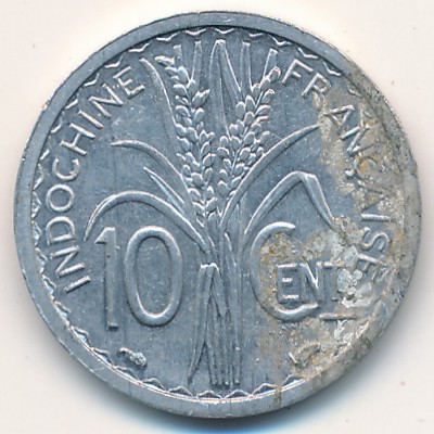 French Indo China, 10 cents, 1945