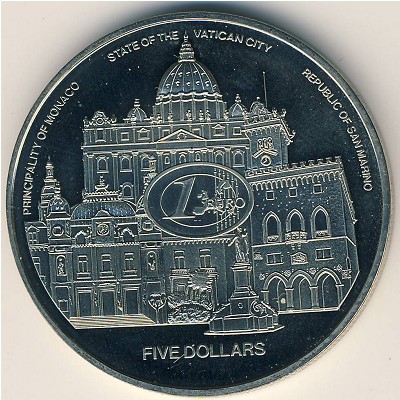 Либерия, 5 долларов (2002–2003 г.)