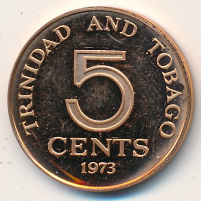 Trinidad & Tobago, 5 cents, 1973