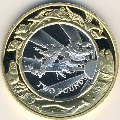 Falkland Islands, 2 pounds, 2000