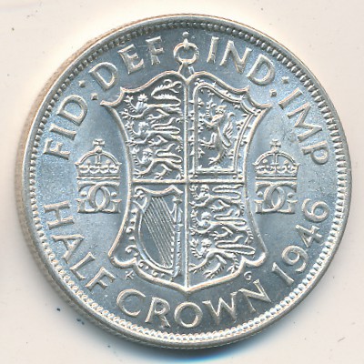 Great Britain, 1/2 crown, 1937–1946