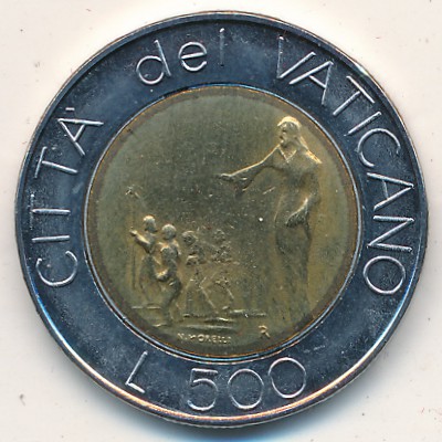 Vatican City, 500 lire, 1991