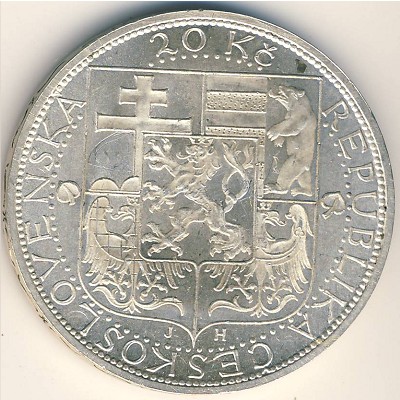 Czechoslovakia, 20 korun, 1937