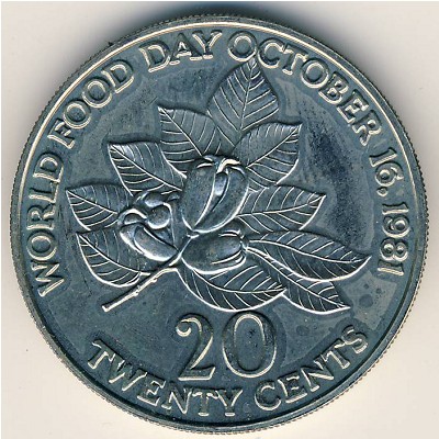 Ямайка, 20 центов (1981 г.)