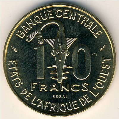 West African States, 10 francs, 1981