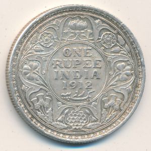Британская Индия, 1 рупия (1912–1936 г.)