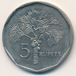 Сейшелы, 5 рупий (1992–2010 г.)