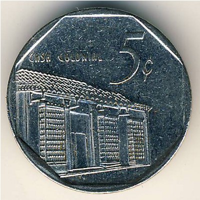 Cuba, 5 centavos, 1996–2018
