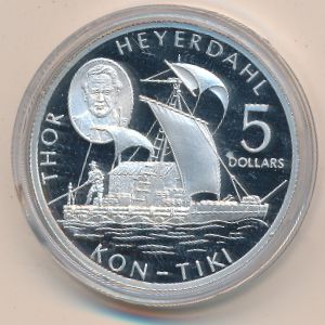 Cook Islands, 5 dollars, 2002