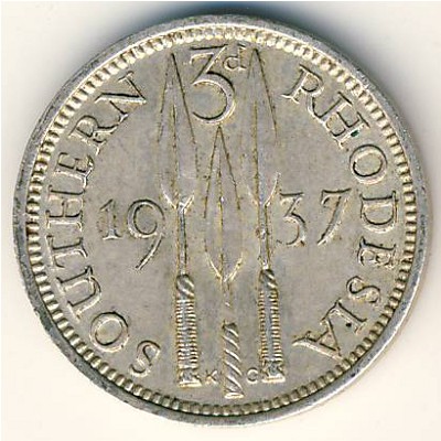Southern Rhodesia, 3 pence, 1937