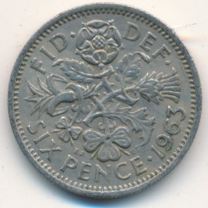 Великобритания, 6 пенсов (1963 г.)