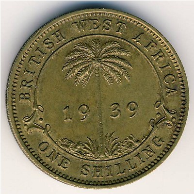 British West Africa, 1 shilling, 1938–1947