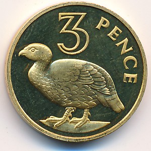 The Gambia, 3 pence, 1966