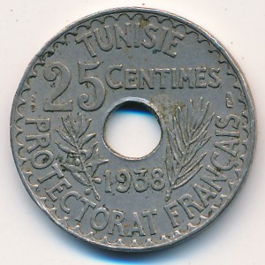 Tunis, 25 centimes, 1931–1938