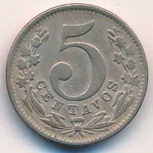 Colombia, 5 centavos, 1886–1888