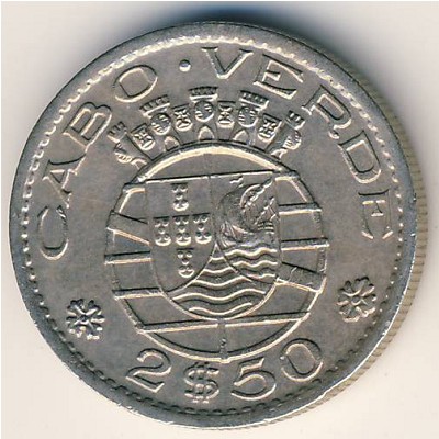 Cape Verde, 2,5 escudos, 1953–1967