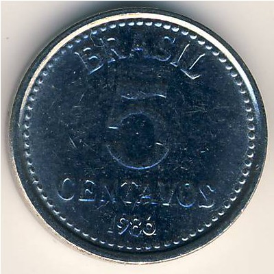 Бразилия, 5 сентаво (1986–1988 г.)