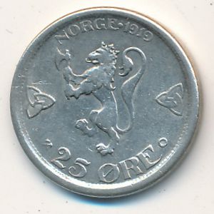 Норвегия, 25 эре (1909–1919 г.)