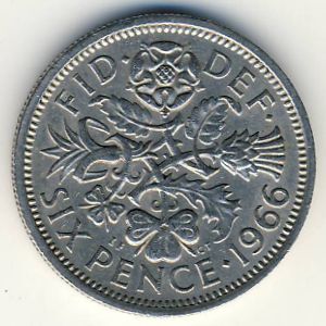 Великобритания, 6 пенсов (1966 г.)