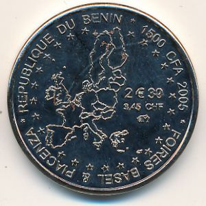 Benin., 1500 francs CFA, 2005