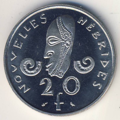 New Hebrides, 20 francs, 1967–1970