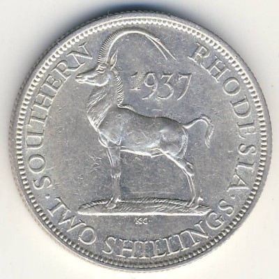 Southern Rhodesia, 2 shillings, 1937