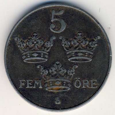 Sweden, 5 ore, 1944