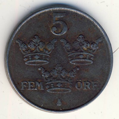 Sweden, 5 ore, 1943