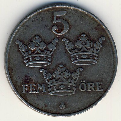 Sweden, 5 ore, 1947