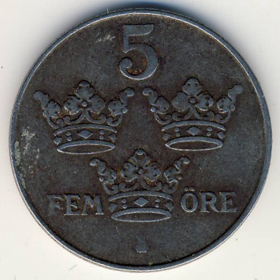 Sweden, 5 ore, 1947