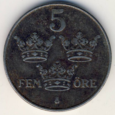 Sweden, 5 ore, 1948