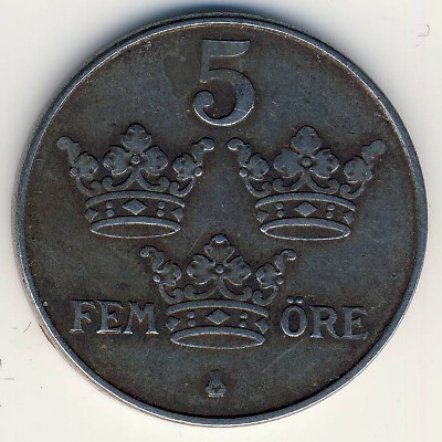 Sweden, 5 ore, 1950