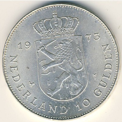 Netherlands, 10 gulden, 1973