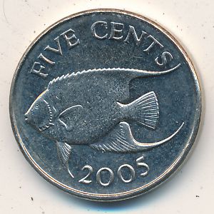 Bermuda Islands, 5 cents, 1999–2019
