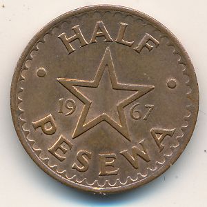 Ghana, 1/2 pesewa, 1967