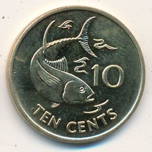 Seychelles, 10 cents, 2007–2012