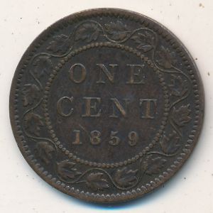 Canada, 1 cent, 1858–1859