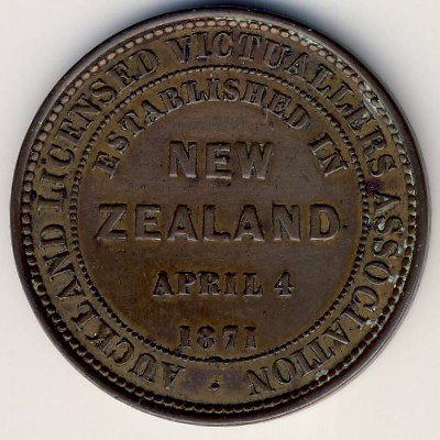 New Zealand, 1 penny, 1871