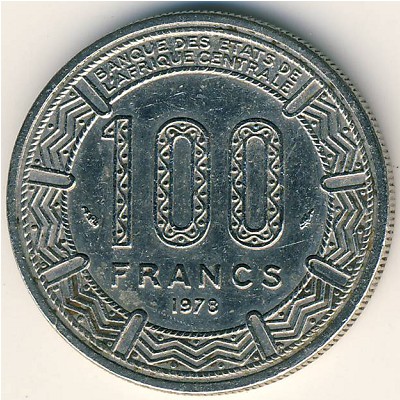 Chad, 100 francs, 1975–1991