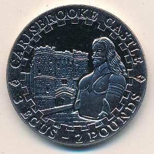 Isle of Wight., 3 ecu - 2 pounds, 1996