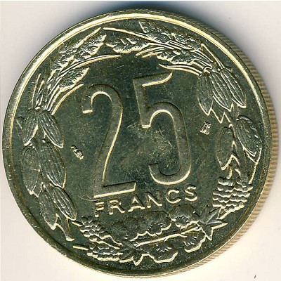 Центральная Африка, 25 франков (1975–2003 г.)