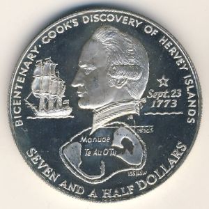 Острова Кука, 7 1/2 доллара (1973–1974 г.)