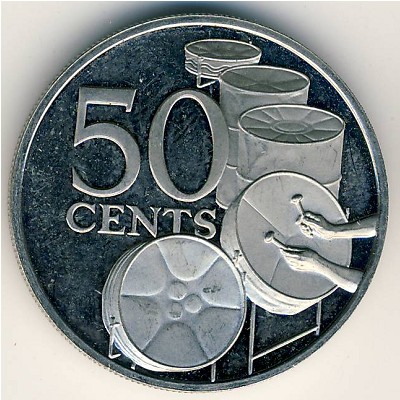 Trinidad & Tobago, 50 cents, 1976–2003