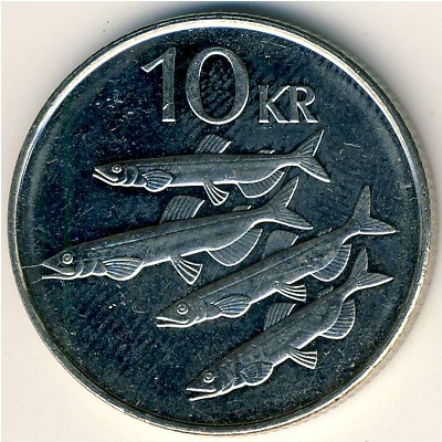 Iceland, 10 kronur, 1996–2008