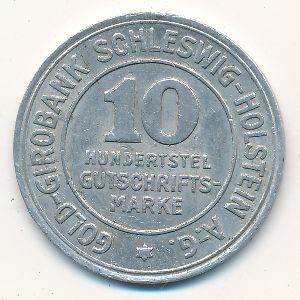 Schleswig-Holstein, 10/100 gutschriftsmarke, 1923