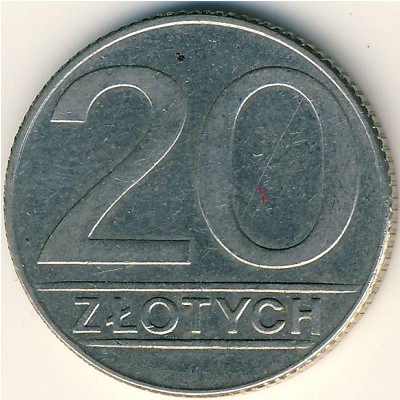 Польша, 20 злотых (1989–1990 г.)