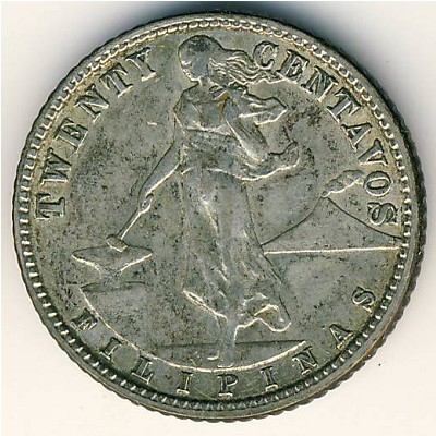 Филиппины, 20 сентаво (1907–1929 г.)