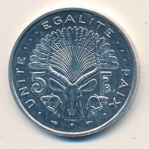 Джибути, 5 франков (1977–1999 г.)