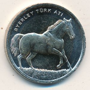 Turkey, 1 lira, 2014
